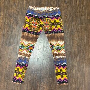 Young at Heart tribal pattern multicolor legging pants